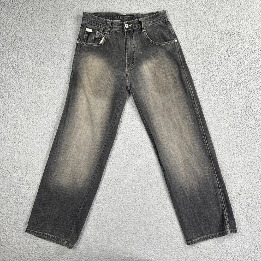 VTG Y2K Southpole Baggy Wide Leg Jeans Youth Boys Size 20 Blue Fade Denim